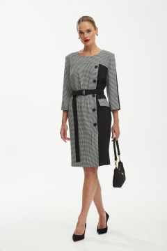 Платье классический силуэт, длина миди, из текстиля Твой имидж 1887 черный - фото 1