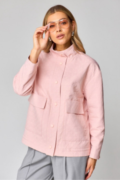 Демисезонный розовый жакет свободного силуэта на 5 кнопок Laikony L-451 розовый - фото 3