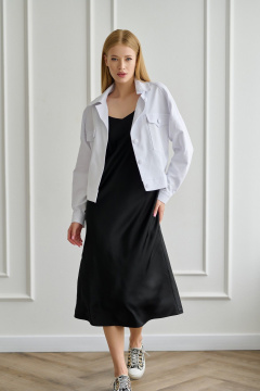 Белый джинсовый жакет с оригинальными рукавами-регланом Мастер Мод 678дхс белый - фото 1