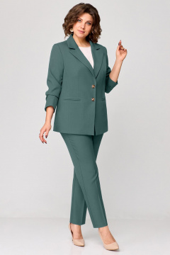 Деловой костюм жакет и брюки на подкладке Мишель стиль 1208 полынь - фото 4
