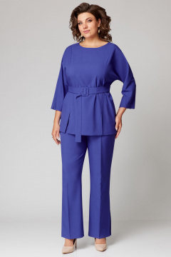 Деловой блейзер и широкие брюки из костюмной ткани Мишель стиль 1211 фиалка - фото 4