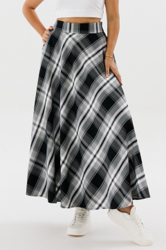Юбка А-силуэт, длина миди, в клетку, широкая талиЯ Angelina & Сo 1124 - фото 3