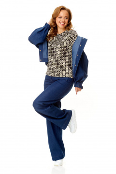 Костюм жакет, брюки и топ, на каждый день, джинс, демисезон VI ORO VR-1140-2 деним - фото 3