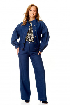 Костюм жакет, брюки и топ, на каждый день, джинс, демисезон VI ORO VR-1140-2 деним - фото 2