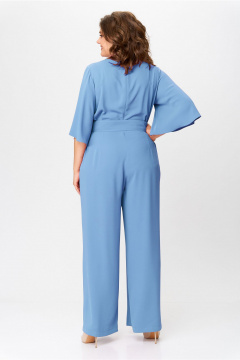 Комбинезон демисезонный с широкими брючками и поясом Bonna Image 921 голубой - фото 5
