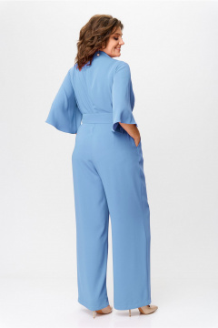 Комбинезон демисезонный с широкими брючками и поясом Bonna Image 921 голубой - фото 3
