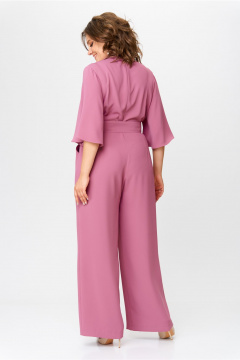 Комбинезон демисезонный с складками и поясом Bonna Image 921 розовый - фото 4