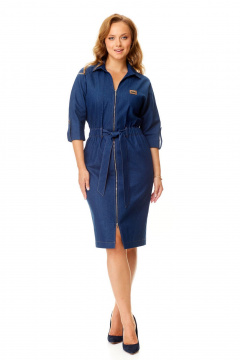 Джинсовое платье зауженное с рукавом летучая мышь VI ORO VR-1145 деним - фото 2