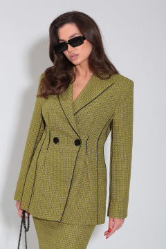 Демисезонный жакет и юбка-карандаш из рогожки DOGGI 1643 - фото 3