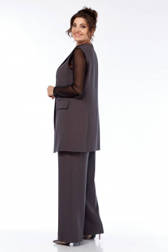 Деловой комплект из жилета и брюк с асимметричным кроем Диомант 2001 капучино - фото 3