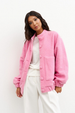 Бомбер с воротником-стойкой и манжетами из фактурного полотна ANNETE A5305 - фото 3