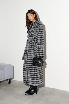 Пальто свободного кроя из гусиной лапки с двубортной застежкой ANNETE A5307 - фото 5