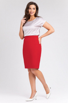 Юбка-карандаш из костюмного полотна на подкладке IVARI 508 красный - фото 2