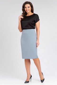 Юбка-карандаш с высокой талией и шлицей IVARI 509 серый - фото 2