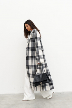 Пальто-пиджак из фактурного полотна с прорезными карманами ANNETE A5309 - фото 5