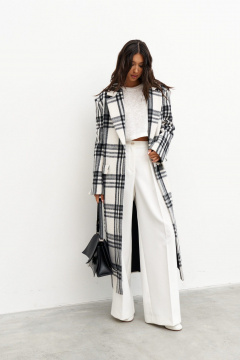 Пальто-пиджак из фактурного полотна с прорезными карманами ANNETE A5309 - фото 2