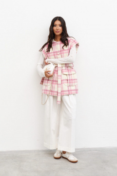 Жилет из плотной ткани с накладными карманами и поясом ANNETE A5312 - фото 5