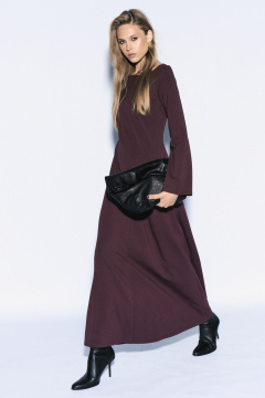 Приталенное платье с вырезом и спинкой на завязках MilMil 1125 Вирджиния_ шоколад - фото 1