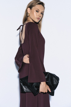 Приталенное платье с вырезом и спинкой на завязках MilMil 1125 Вирджиния_ шоколад - фото 4