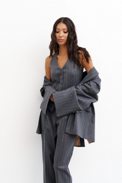 жилет из костюмной ткани с открытой спинкой и пуговичной застежкой ANNETE A5324 - фото 3