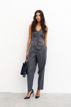 жилет из костюмной ткани с открытой спинкой и пуговичной застежкой ANNETE A5324 - фото 1