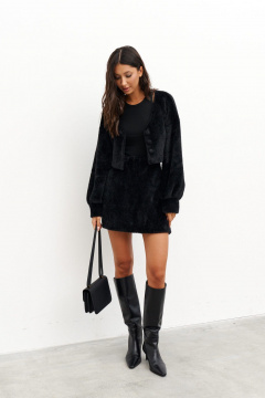 Короткий джемпер из текстиля с застежкой на петли и спущенными рукавами ANNETE A955 - фото 3