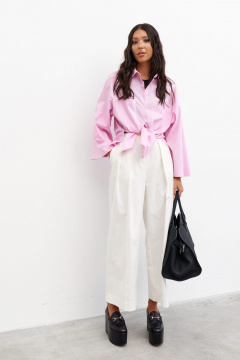 Рубашка прямого кроя из хлопка в полоску с накладными карманами ANNETE A963 - фото 2