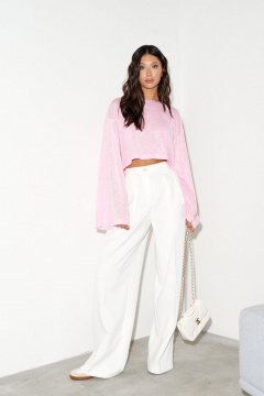 Розовый джемпер полупрозрачный с широкими рукавами ANNETE A980/1 - фото 4