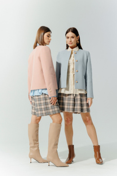 Жакет в стиле Шанель с металлическими пуговицами DEVITA 4012 пудровый - фото 4