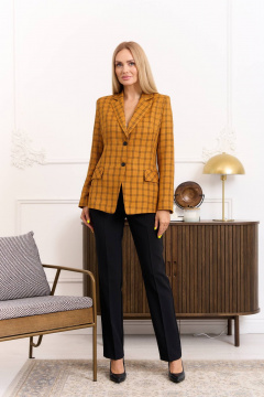 Деловой костюм жакет и брюки с вертикальными рельефами Azzara 926Г - фото 1