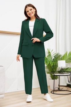 Деловой костюм брюки и жакет яркого цвета Gold Style 2651 темно-зеленый - фото 3