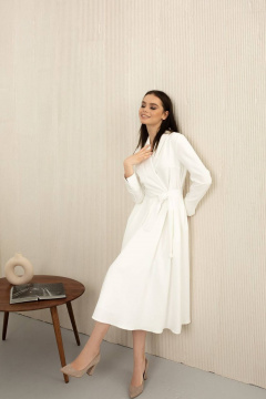 Белое демисезонное платье на каждый день AURA otd 3133  белый - фото 4