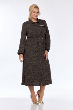 Черный платье А-силуэта из плотной ткани с поясом Jurimex 3172 - фото 4