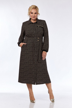 Черный платье А-силуэта из плотной ткани с поясом Jurimex 3172 - фото 1