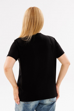 Черная трикотажная футболка с округлым вырезом ANIDEN 44-1 черный - фото 5