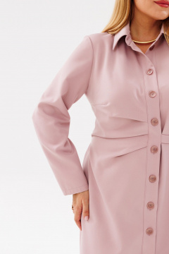 Платье Асимметричное с разрезами и поясом ниже колен ANIDEN 79-2 розовый - фото 5