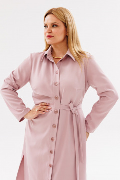 Платье Асимметричное с разрезами и поясом ниже колен ANIDEN 79-2 розовый - фото 3