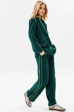 Костюм брюк и жакета из хлопка и трикотажа в стиле casual GO f3079/25-02.170-176 хвоя - фото 5