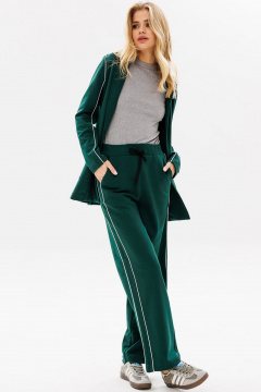 Костюм брюк и жакета из хлопка и трикотажа в стиле casual GO f3079/25-02.170-176 хвоя - фото 3