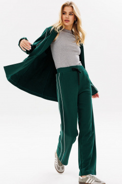 Костюм брюк и жакета из хлопка и трикотажа в стиле casual GO f3079/25-02.170-176 хвоя - фото 2