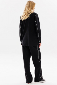 Костюм брюки и жакет из хлопка и трикотажа для повседневной носки GO f3079/40-02.170-176 черный - фото 3