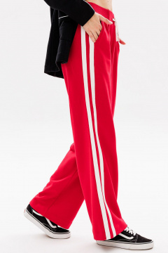 Спортивные брюки с лампасами из хлопка для активного стиля GO f2010L/11-02.170-176 красный - фото 3