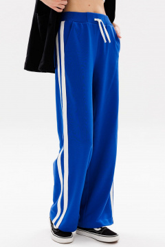 Брюки с лампасами из хлопка для спорта и повседневного стиля GO f2010L/19-02.164-170 василек - фото 4