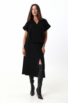 Костюм 2-ка из блузы и юбки с регулируемым соединением для платьев LM М94 черный - фото 2