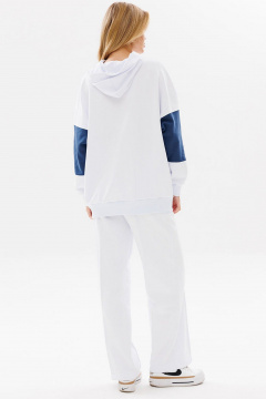 Объемный оверсайз худи с контрастной вставкой и вышивкой GO F4072/01-01. 170-176 - фото 3