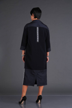 Демисезонное платье из текстиля в стиле пиджака и органзы ZigzagStyle 366 синий - фото 4