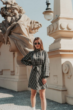 Платье Mirolia 831 серая_клетка - фото 3