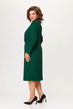 Платье из текстиля с разрезом и V-образным вырезом ANASTASIA MAK 1206 зеленый - фото 5