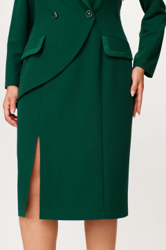 Платье из текстиля с разрезом и V-образным вырезом ANASTASIA MAK 1206 зеленый - фото 3