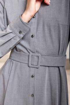 Деловое платье из текстиля с воротником и поясом DAVYDOV 9389 - фото 3